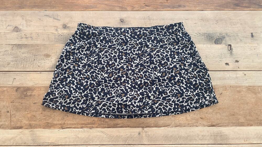 Fabletics Cheetah Print LARGE PureLuxe Mini Tennis Skirt EUC!